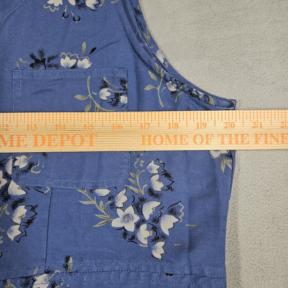 Directives Maxi Dress Womens L Blue Floral Cottagecore Prairie Button Down 90s - Picture 9 of 12